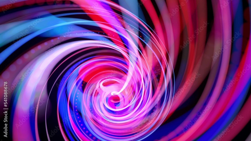 Aufkleber abstract background with light trails, stream of red blue neon lines in space form spiral shapes. mo
