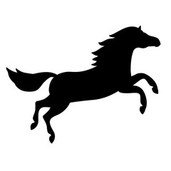 Vector flat horse silhouette isolated on white background