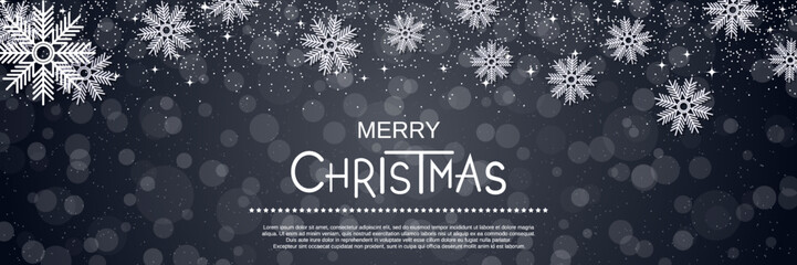 Christmas and New Year banner, party invitation card, booklet, horizontal flyer, coupon, gift voucher vector design template