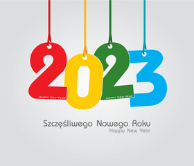 Szczęśliwego nowego roku 2023 - obrazy, fototapety, plakaty