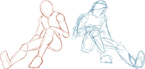 Sketch body man draw