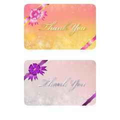 Thank you CARD in Bokeh Gold Background 