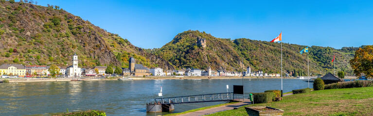 Mittelrheintal zwischen Sankt Goarshausen und Sankt Goar, Deutschland 