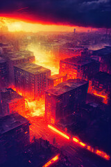 ville en feu