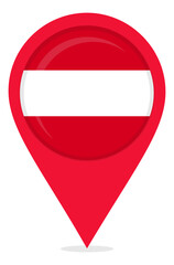 Map pin icons of Austria's national flags.ai