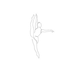 Single continuous one line drawing of ballerina