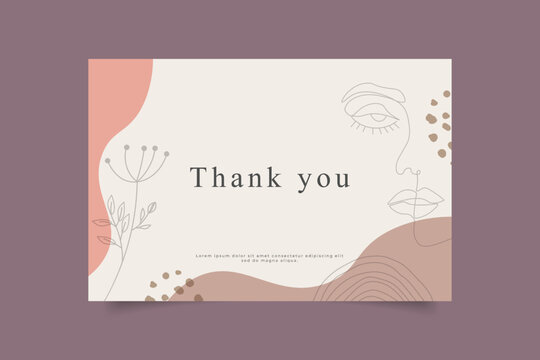 template thank you card minimalist background