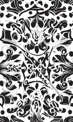 Decorative black and white gothic ornament, base for tattoo