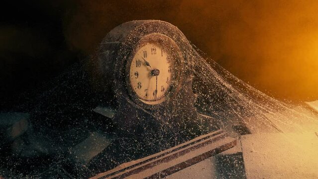 Old Clock In Warm Glow - Nostalgia, Memories Concept
