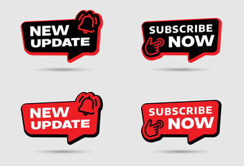Subscribe and Update Tags. Red and Black Buttons. Limited Offer Banner On White Background