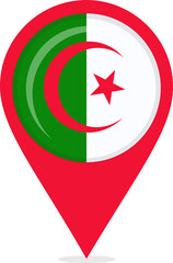 Map pin icons of Algeria's national flags