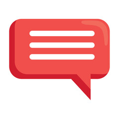 red speech bubble message