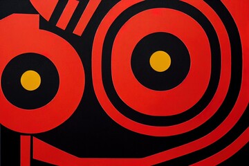 Black and red circle alpopna design