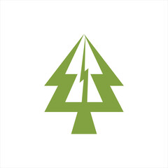 Simple fir tree illustration vector logo design.