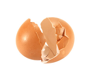 egg shells isolated on white background.