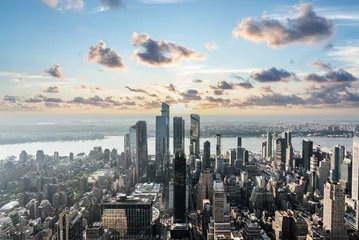 Foto op Canvas New York City Hudson Yards skyline evening view at sunset © SDF_QWE