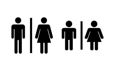 Toilet icon vector for web and mobile app. Girls and boys restrooms sign and symbol. bathroom sign. wc, lavatory