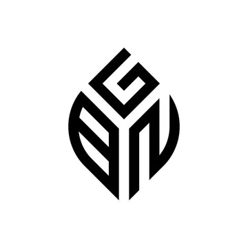 Initial letter GBN Abstract Leaf Logo Design Symbol