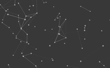 Fototapeta premium Abstract background. Molecules technology with polygonal shapes, connecting dots and lines. Connection structure. Big data visualization.