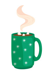 hot drink in christmas mug