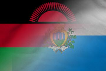 Malawi and San Marino national flag international negotiation SMR MWI