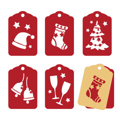 Collection of Christmas Gift Tags. Cutting file 