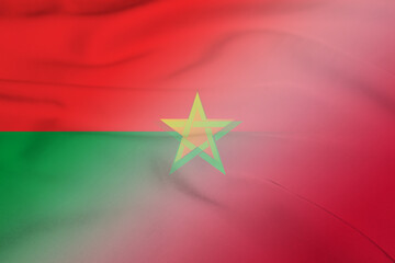 Burkina Faso and Morocco official flag international contract MAR BFA