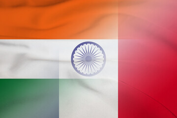 India and France official flag international contract FRA IND