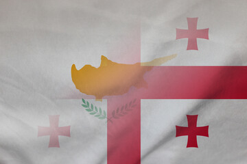 Cyprus and Georgia national flag international contract GEO CYP