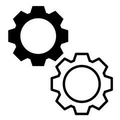 Gear icon. Internet communication. Round clock. Vector illustration. stock image.