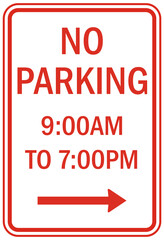 Limited time parking sign no parking set