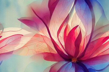 seamless watercolor flower design with digital texture