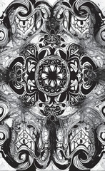 Decorative black and white gothic ornament, base for tattoo