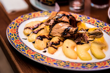 Fired chicken with balsamic sauce