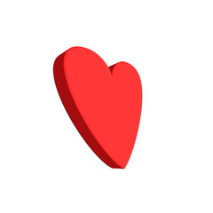 3D red heart isolated