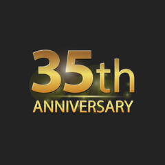 Gold 35th year anniversary celebration elegant logo