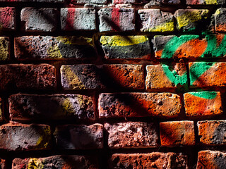 Old Brick Wall with Shadows