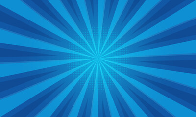 blue comic background, blue sunburst background
