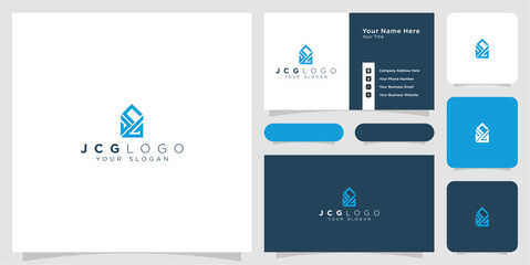 jcg initial logo business card template