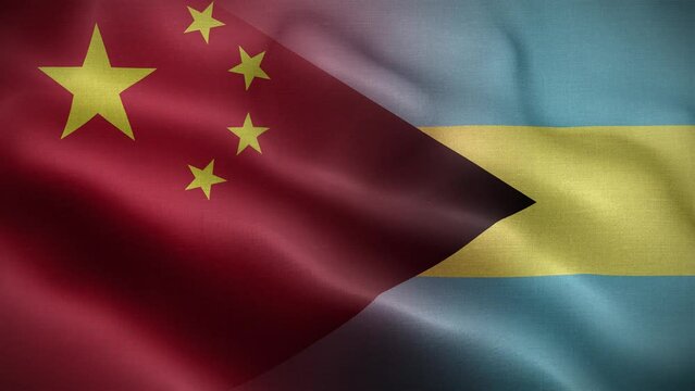 China Bahamas Flag Loop Background 4K