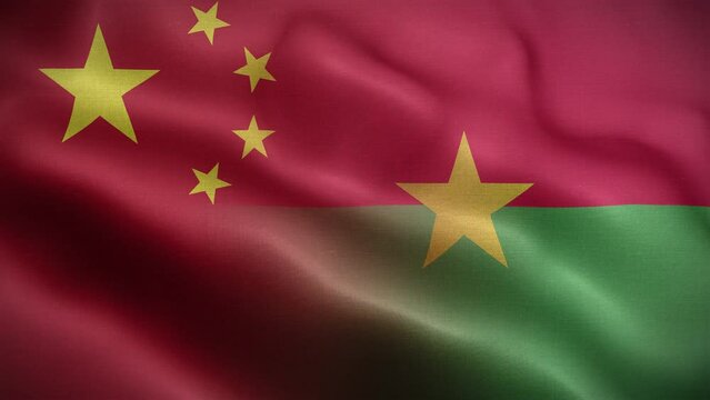 China Burkina Faso Flag Loop Background 4K