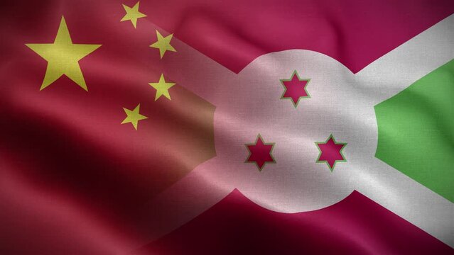 China Burundi Flag Loop Background 4K
