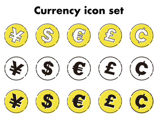 様々な通貨のイラストセット