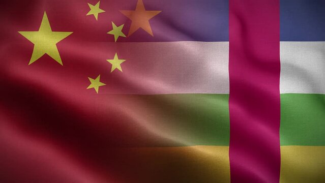 China Central African Republic Flag Loop Background 4K