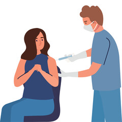 Fototapeta premium doctor applying vaccine of patient