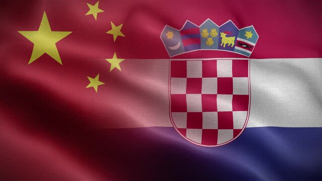 China Croatia Flag Loop Background 4K
