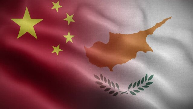 China Cyprus Flag Loop Background 4K