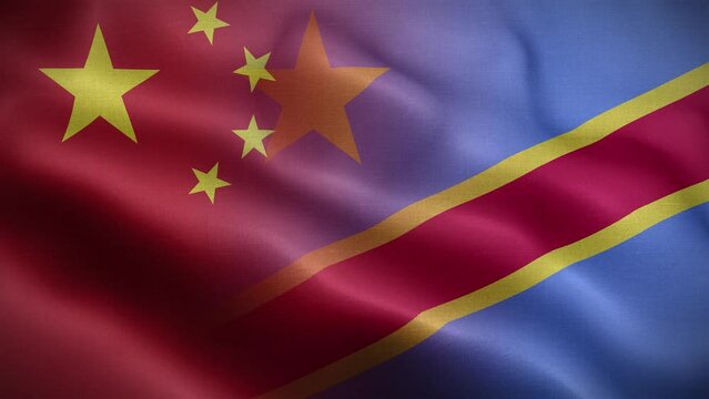 China Democratic Republic of the Congo Flag Loop Background 4K