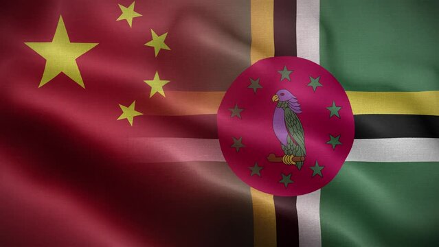 China Dominica Flag Loop Background 4K