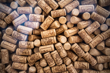 Close-up of a lot of corks.